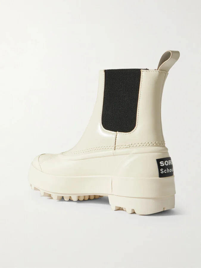 Proenza Schouler - + Sorel Caribou Leather And Rubber Platform Chelsea Boots - Ecru - Image 3