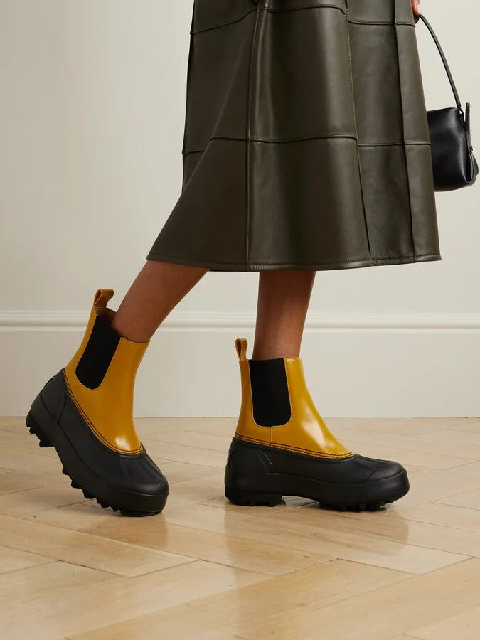 Proenza Schouler - + Sorel Caribou Leather And Rubber Platform Chelsea Boots - Yellow - Image 2