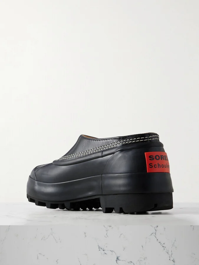 Proenza Schouler - + Sorel Caribou Rubber And Leather Platform Mules - Black - Image 3