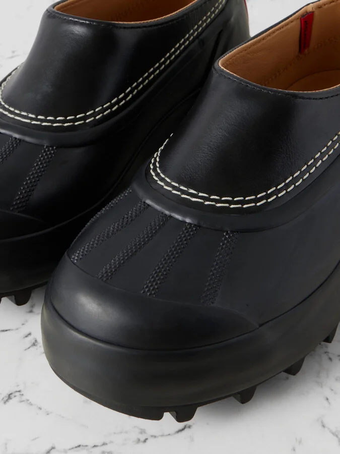 Proenza Schouler - + Sorel Caribou Rubber And Leather Platform Mules - Black - Image 4