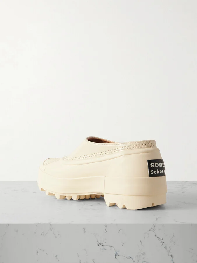 Proenza Schouler - + Sorel Caribou Rubber And Leather Platform Mules - Ecru - Image 3