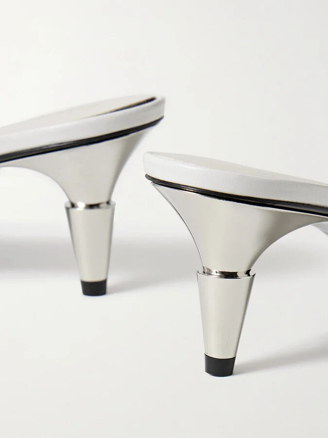 Proenza Schouler - Spike Leather Mules - White - Image 4