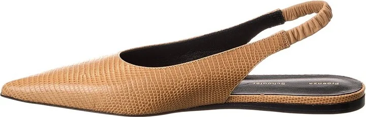 Proenza Schouler Spike Lizard-Embossed Leather Slingback Flat - Image 2