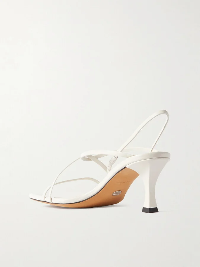 Proenza Schouler - Square Strappy Leather Sandals - Neutrals - Image 3