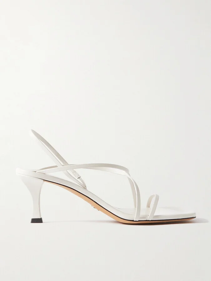 Proenza Schouler - Square Strappy Leather Sandals - Neutrals