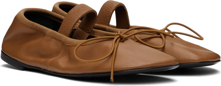 Proenza Schouler Tan Glove Mary Jane Ballerina Flats - Image 4