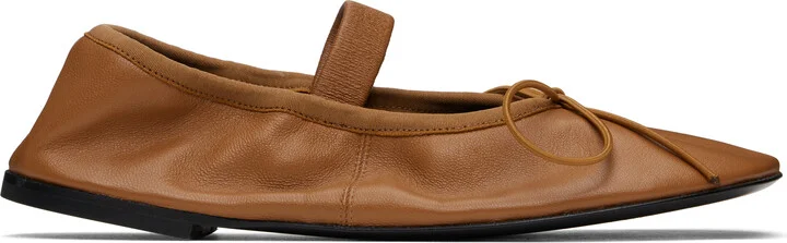 Proenza Schouler Tan Glove Mary Jane Ballerina Flats