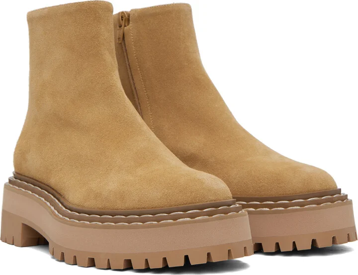 Proenza Schouler Tan Lug Sole Platform Boots - Image 4
