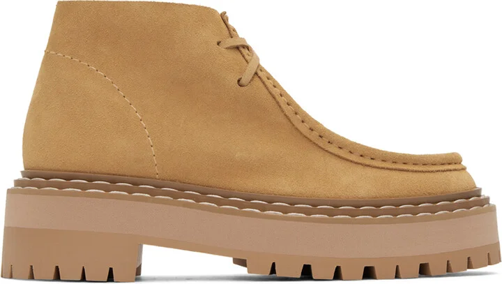 Proenza Schouler Tan Lug Sole Platform Boots