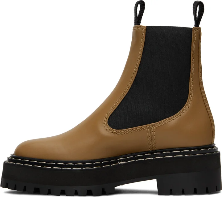 Proenza Schouler Tan Platform Chelsea Boots - Image 3