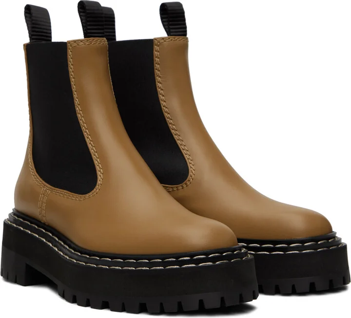 Proenza Schouler Tan Platform Chelsea Boots - Image 4