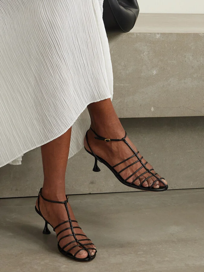 Proenza Schouler - Tee Cage Leather Sandals - Black - Image 2