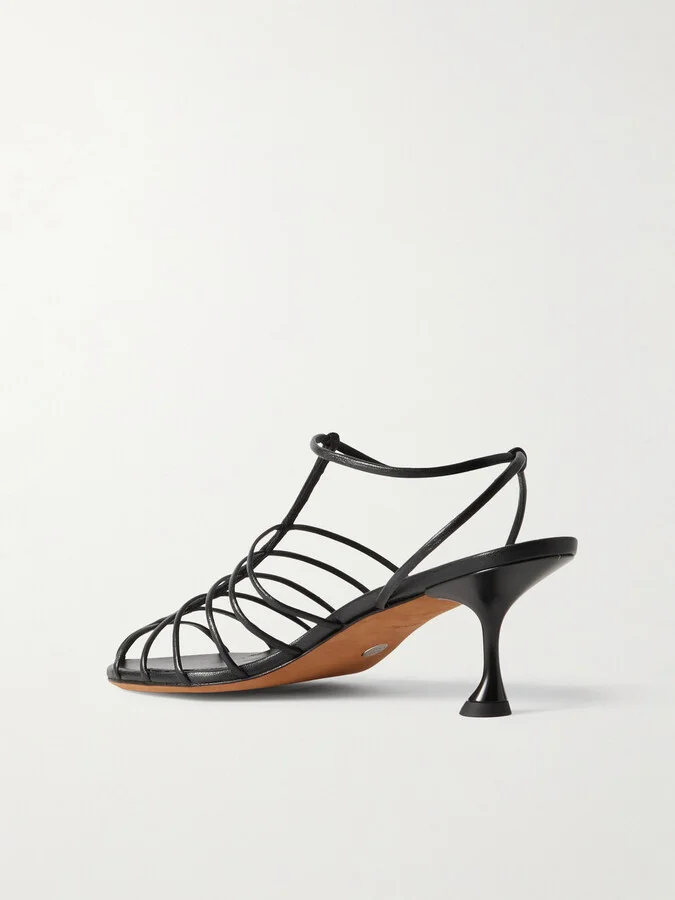 Proenza Schouler - Tee Cage Leather Sandals - Black - Image 3