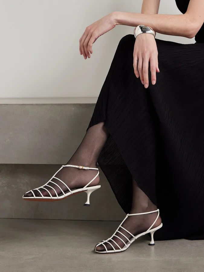 Proenza Schouler - Tee Cage Leather Sandals - White - Image 2