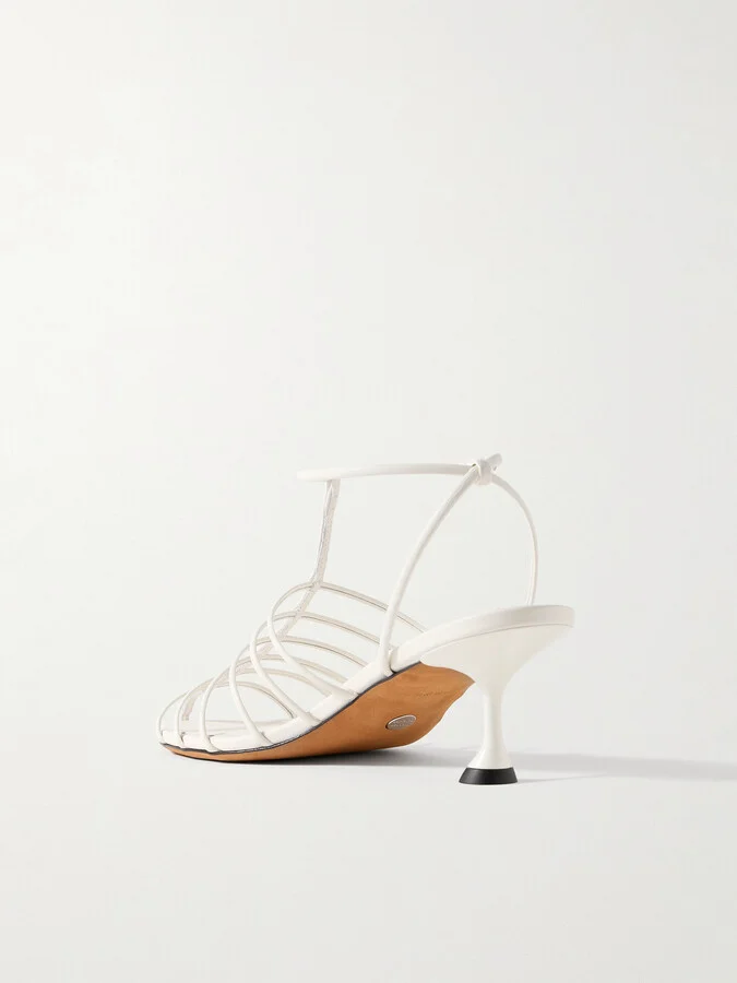 Proenza Schouler - Tee Cage Leather Sandals - White - Image 3