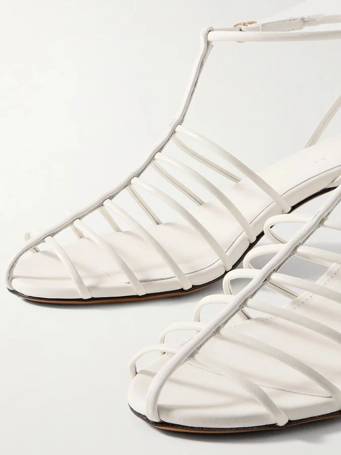Proenza Schouler - Tee Cage Leather Sandals - White - Image 4