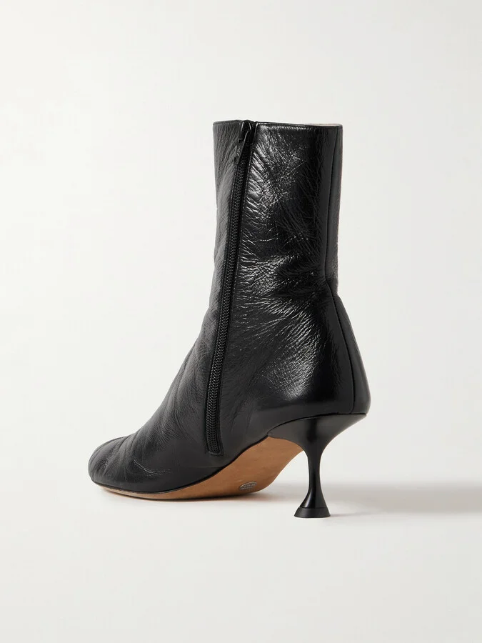 Proenza Schouler - Tee Crinkled-leather Ankle Boots - Black - Image 3