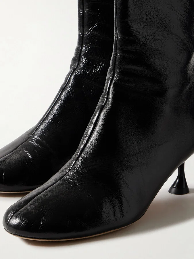 Proenza Schouler - Tee Crinkled-leather Ankle Boots - Black - Image 4
