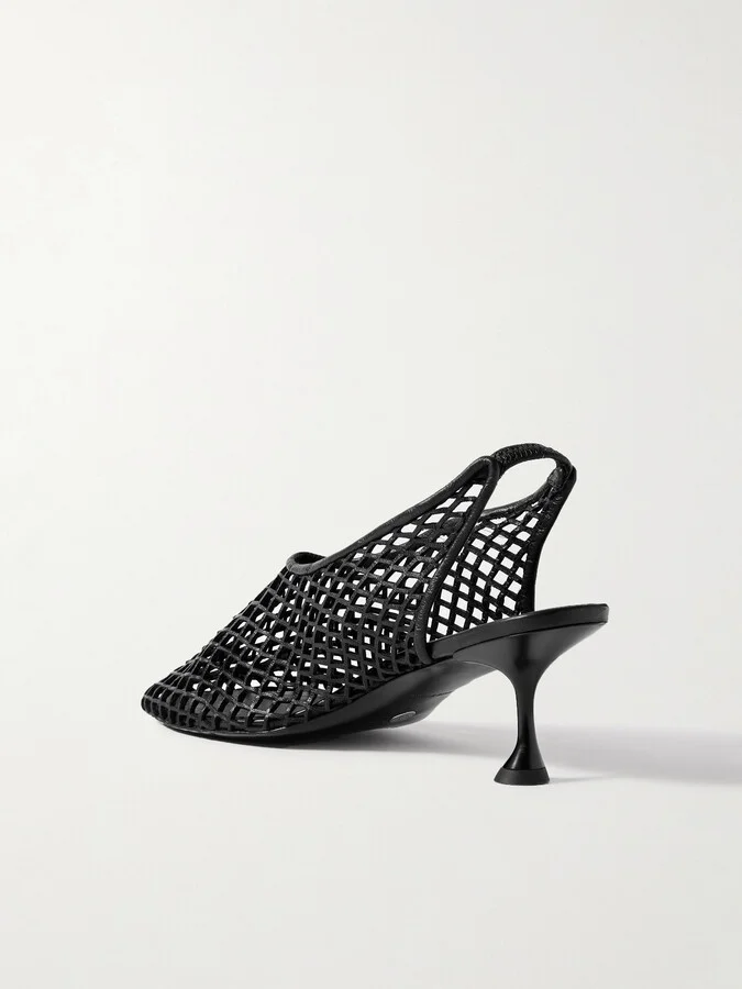 Proenza Schouler - Tee Cutout Leather Slingback Pumps - Black - Image 3