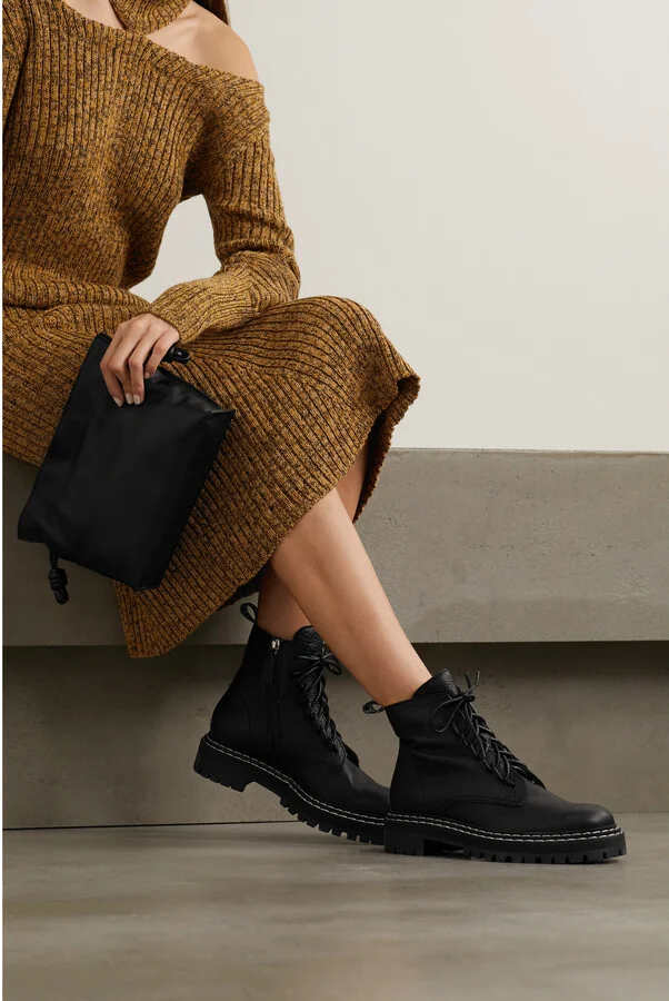 Proenza Schouler - Textured-leather Ankle Boots - Black - Image 2