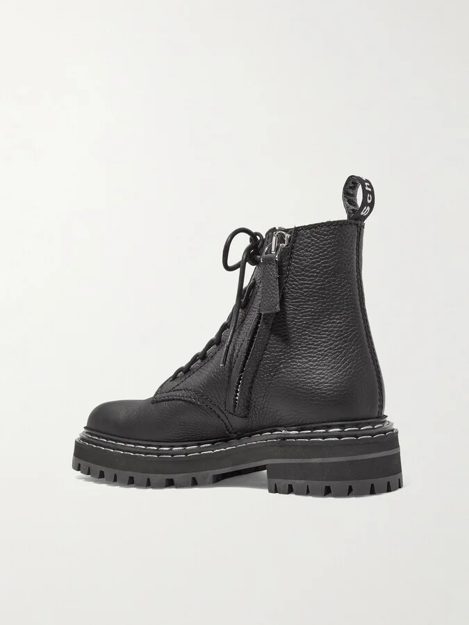 Proenza Schouler - Textured-leather Ankle Boots - Black - Image 3
