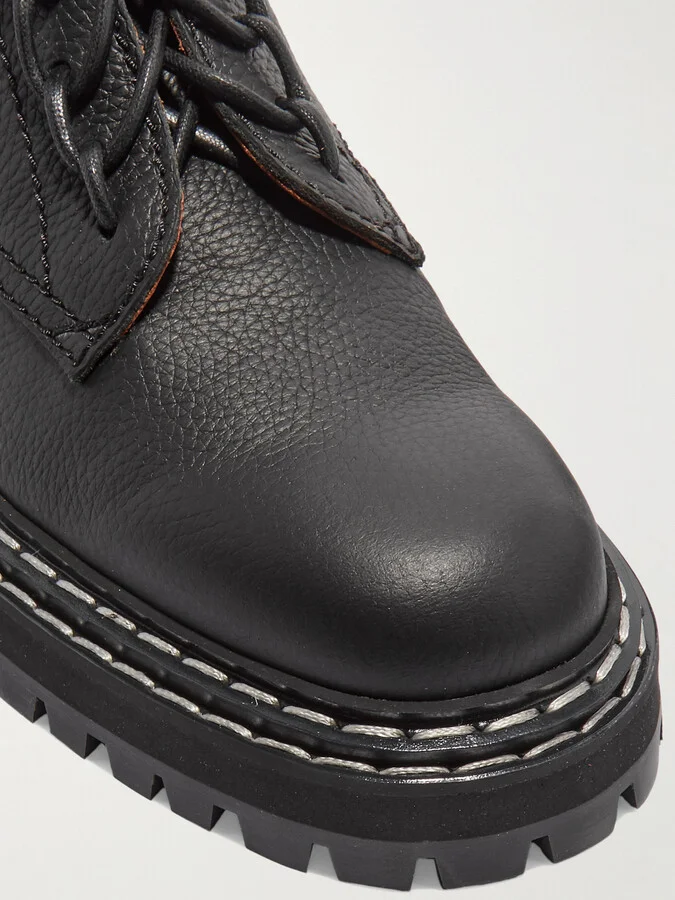 Proenza Schouler - Textured-leather Ankle Boots - Black - Image 4
