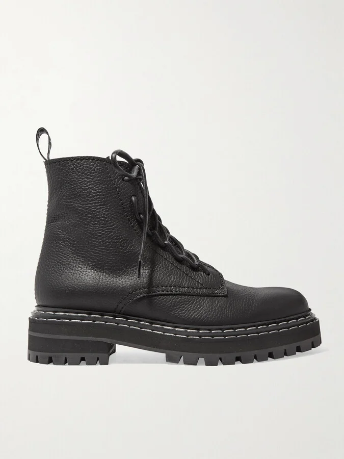 Proenza Schouler - Textured-leather Ankle Boots - Black