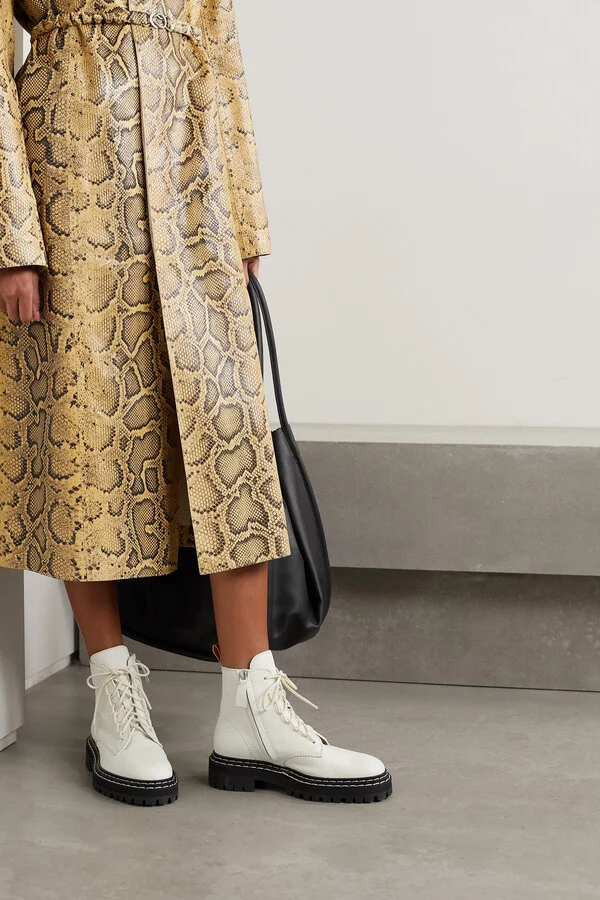 Proenza Schouler - Textured-leather Ankle Boots - White - Image 2