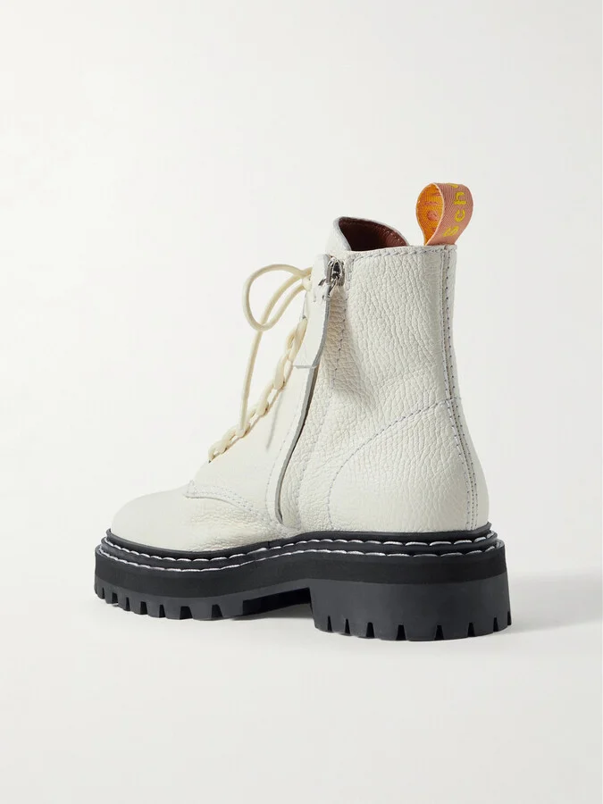 Proenza Schouler - Textured-leather Ankle Boots - White - Image 3