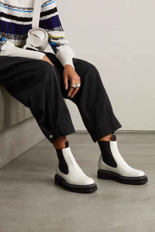 Proenza Schouler - Textured-leather Chelsea Boots - Cream - Image 2