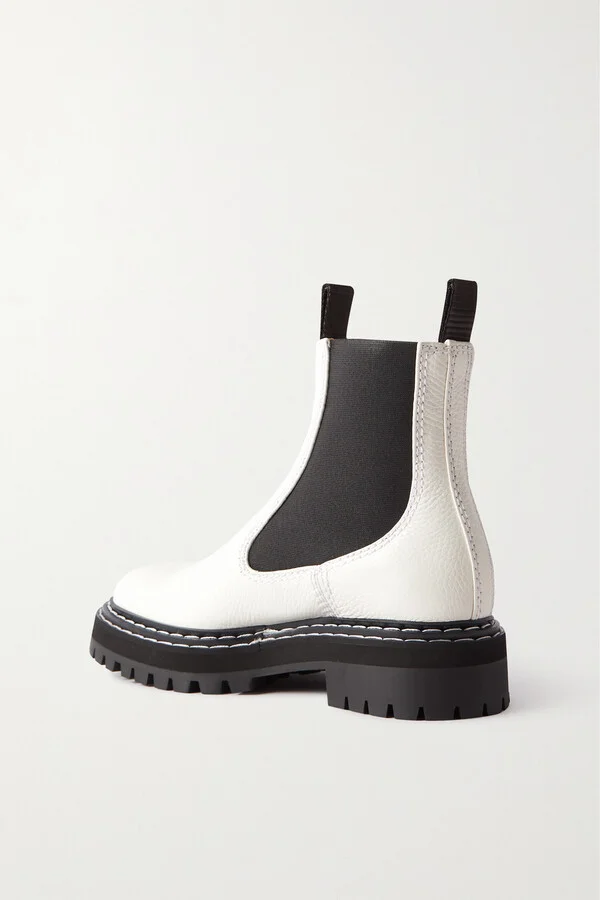 Proenza Schouler - Textured-leather Chelsea Boots - Cream - Image 3