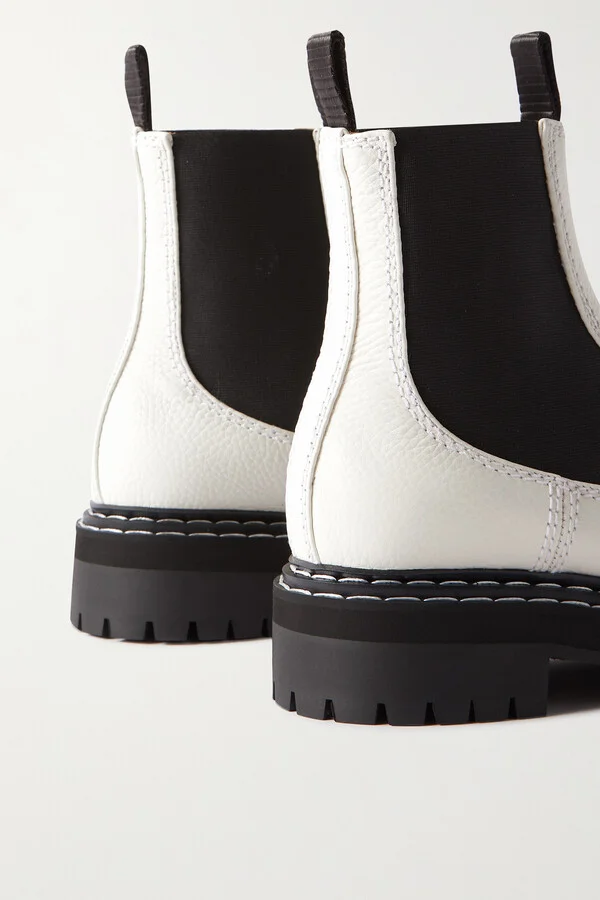 Proenza Schouler - Textured-leather Chelsea Boots - Cream - Image 4