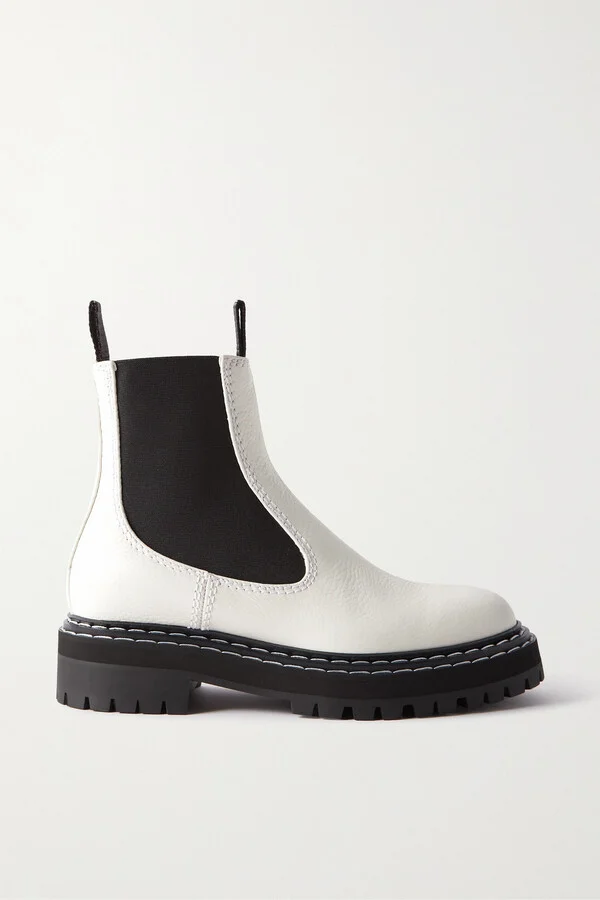 Proenza Schouler - Textured-leather Chelsea Boots - Cream
