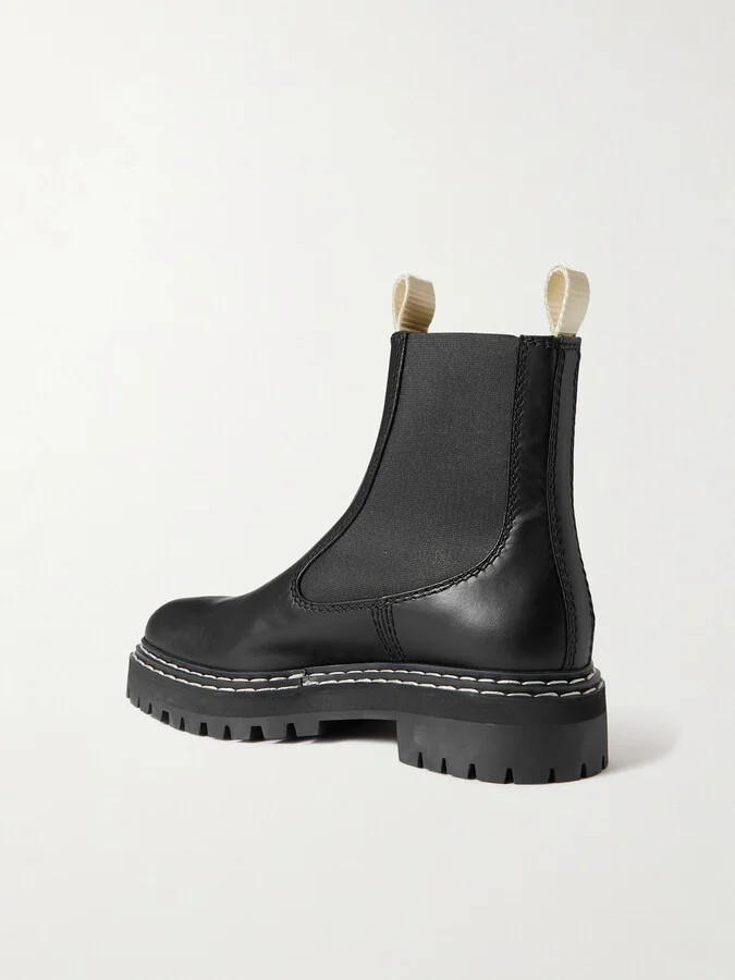Proenza Schouler - Topstitched Leather Chelsea Boots - Black - Image 3
