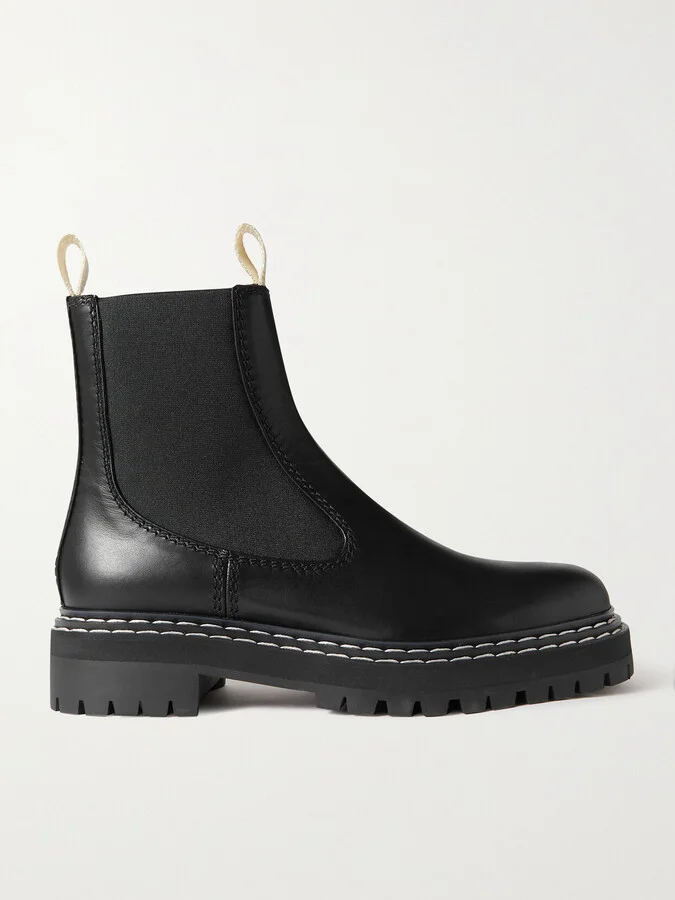 Proenza Schouler - Topstitched Leather Chelsea Boots - Black