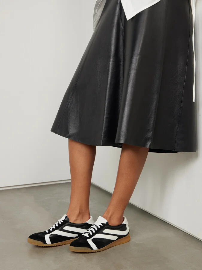 Proenza Schouler - Track Paneled Suede-trimmed Leather Sneakers - Black - Image 2