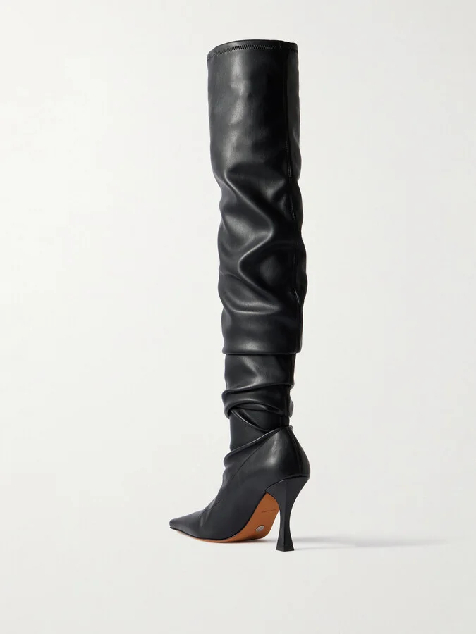 Proenza Schouler - Trap Ruched Leather Over-the-knee Boots - Black - Image 3