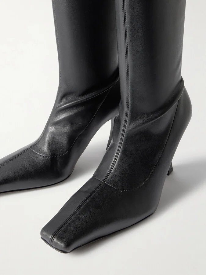 Proenza Schouler - Trap Ruched Leather Over-the-knee Boots - Black - Image 4