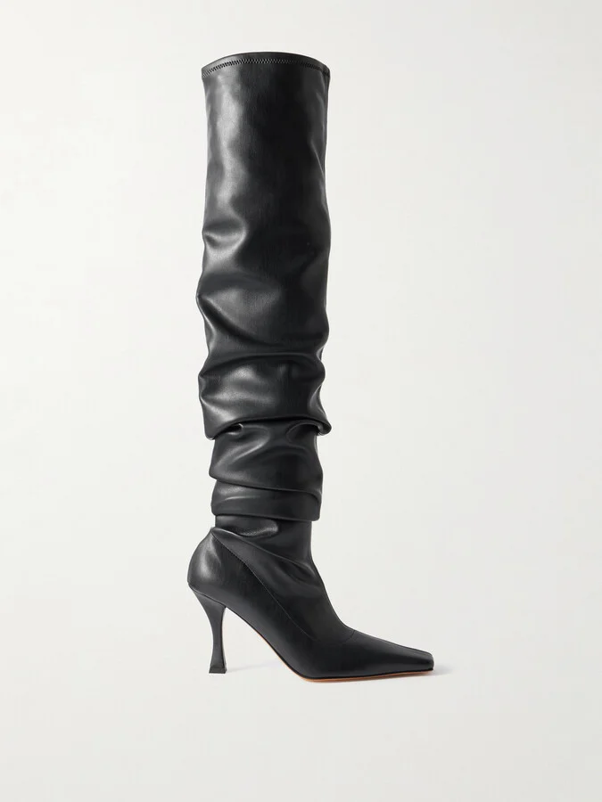 Proenza Schouler - Trap Ruched Leather Over-the-knee Boots - Black