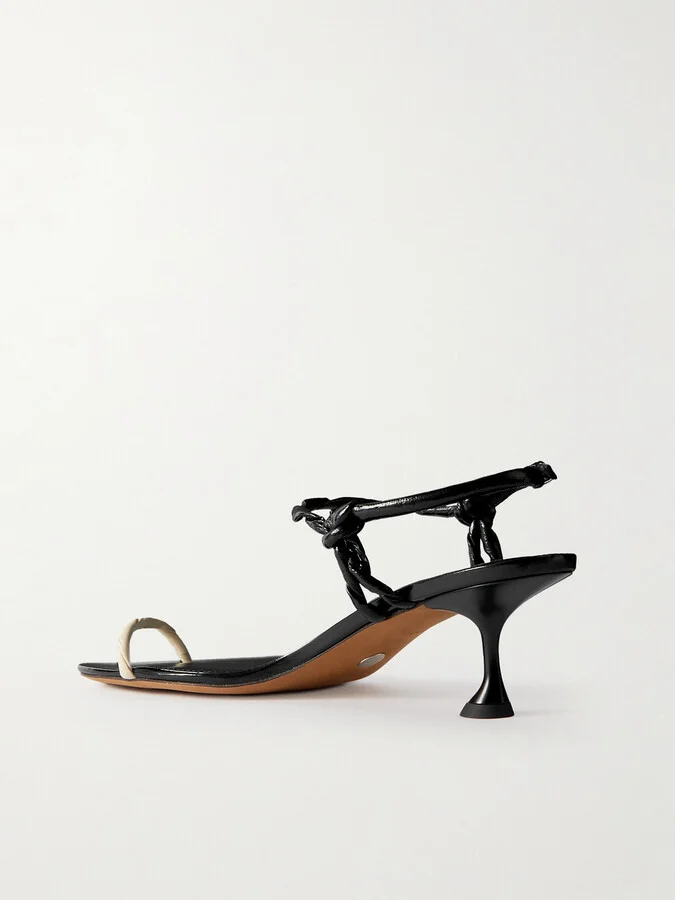 Proenza Schouler - Twisted Glossed-leather Sandals - Black - Image 3