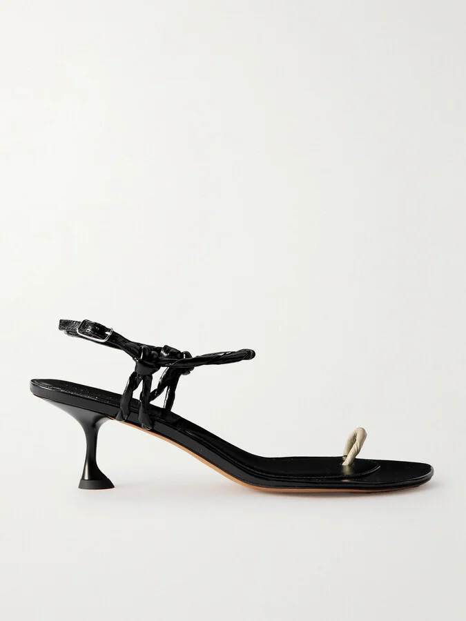 Proenza Schouler - Twisted Glossed-leather Sandals - Black