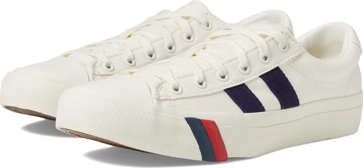 White/Navy Canvas
