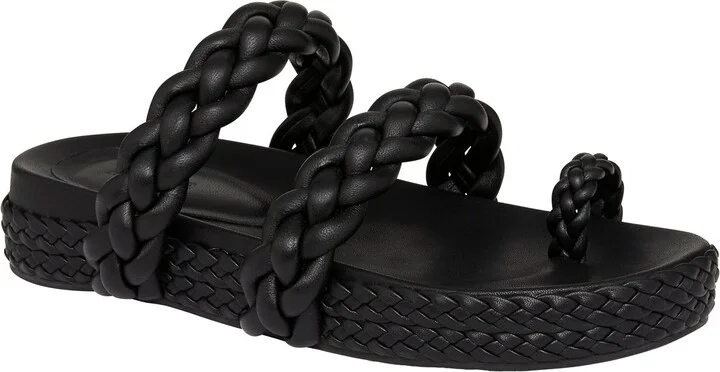 Promenade Braided Chunky Slide In Colour Black Size 36 - Image 2