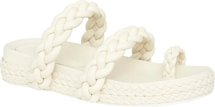 Promenade Braided Chunky Slide In Colour White Size 36 - Image 2