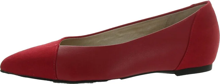 Promise Womens Faux Suede Pointed Toe Loafers