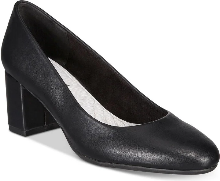 Proper Womens Faux Leather Block Heel Pumps