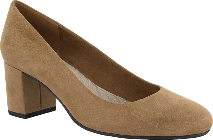 Proper Womens Faux Suede Slip On Heels