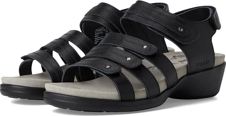 Propet Ainsley Women's Sandals Black : 6.5 M (B), Leather/Rubber
