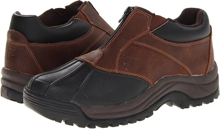 Propet Blizzard Ankle Zip Men's Cold Weather Boots Brown/Black : 8 XX (5E), Leather/Synthetic