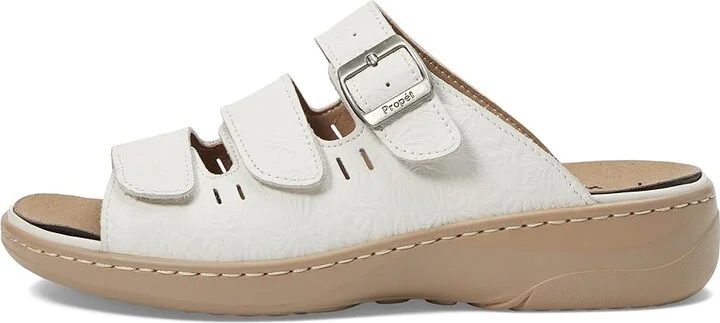 Propet Breezy Walker Slide Women's Sandals White Onyx : 8 W (D), Leather - Image 5